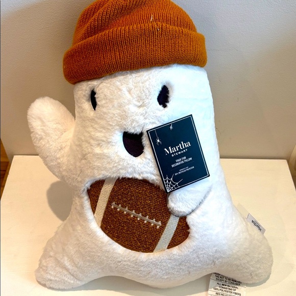 New Martha Stewart soft Football Ghost Pillow - Picture 1 of 7